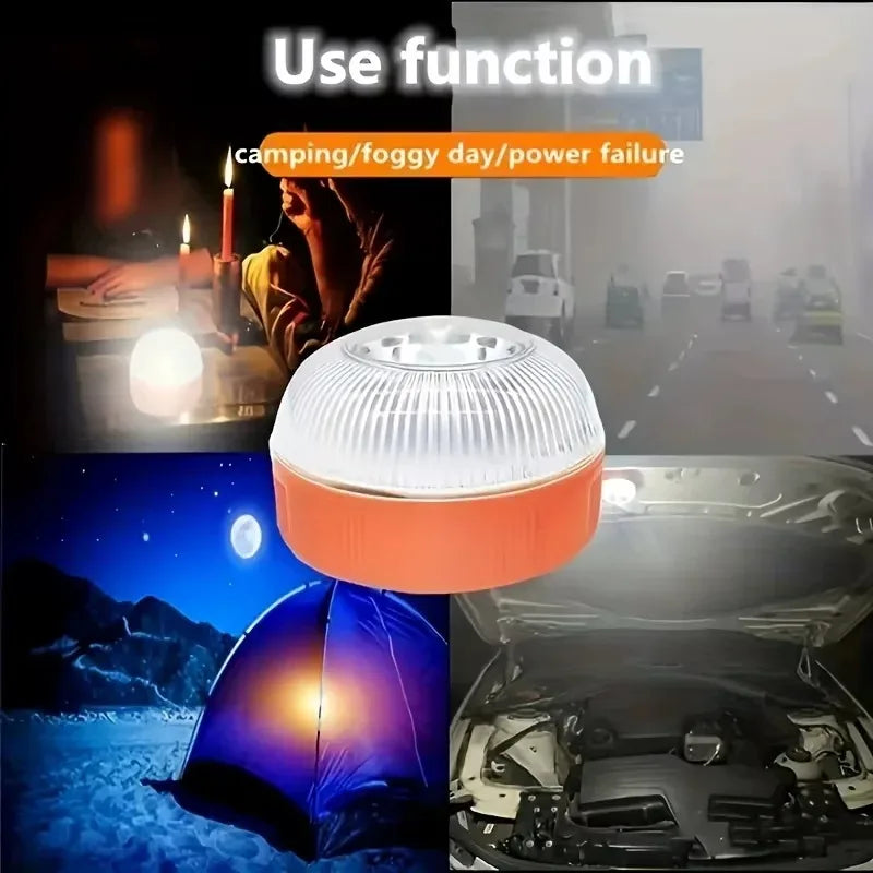 LED Car Emergency Light Flashing Magnetic Strobe Warning Portable Road Accident Safety Accessory Yellow Strobe And White Light