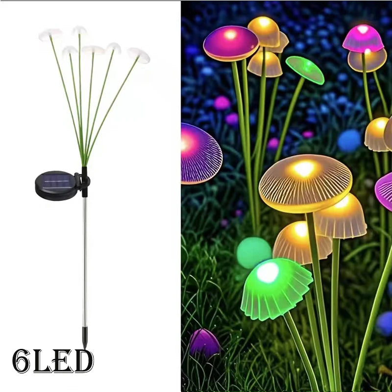 Solar Light Outdoor Garden Waterproof, Mushroom Firefly Lights, Swaying Lamp for Pathway, Yard, Patio Decoration