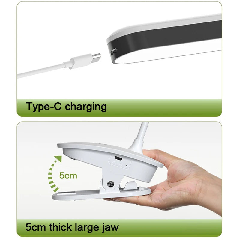 Rechargeable Table Lamp Tri-color Adjustable Magnetic Attraction Reading Light Dormitory Bedroom Study Eye Protection Desk Lamps