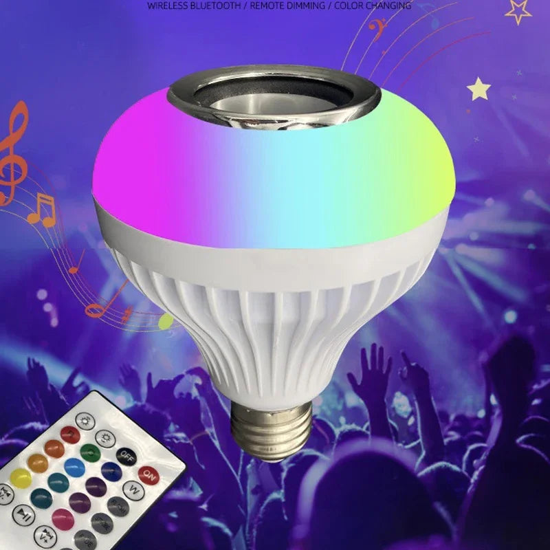 LED Bluetooth music light bulb RGB Colorful Color Change Wireless remote control Bulbs With speaker intelligent bulb