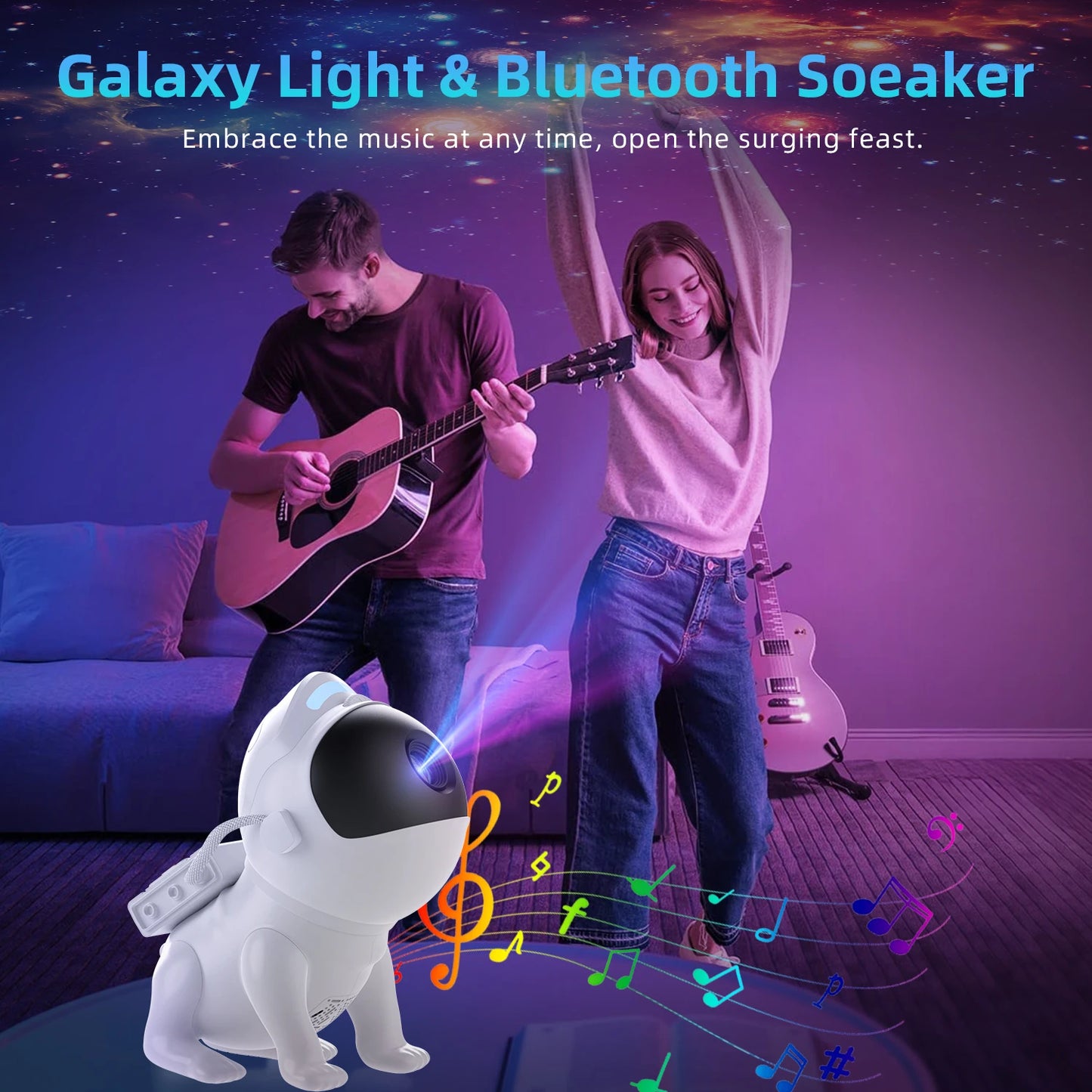 4K HD Star Projector Night Light Space Dog Galaxy Projector With Remote Control and Bluetooth Function Suitable For Room Use