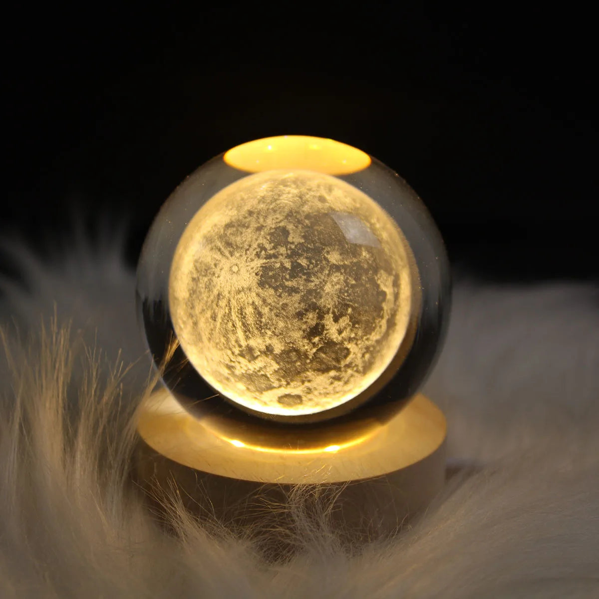 USB Powered 3D Crystal Ball Night Light LED 3D Planet Christmas Pattern Atmosphere Fairy Lamp Ideal Gift for Bedroom Decoration