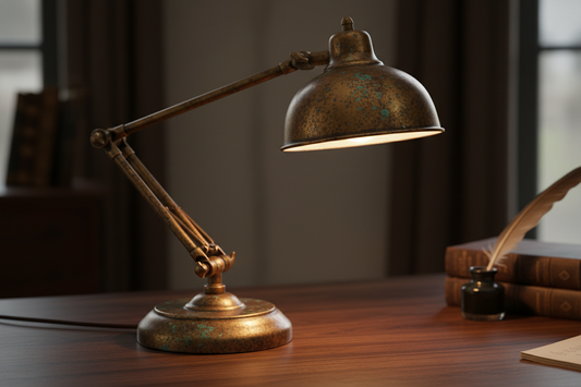 The Aged Brass Desk Lamp: Task Lighting with Patina