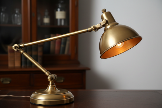 The Vintage Brass Pharmacy Lamp: Functional Precision with Period Character