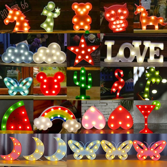 1PC creative LED shaped night light,powered by a battery box(excluding batteries),suitable for photography,and party decoration