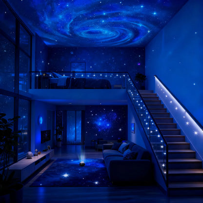 Galaxy starry sky LED projector USB nightlight, bedroom, party, Christmas, wedding atmosphere decorative lights.