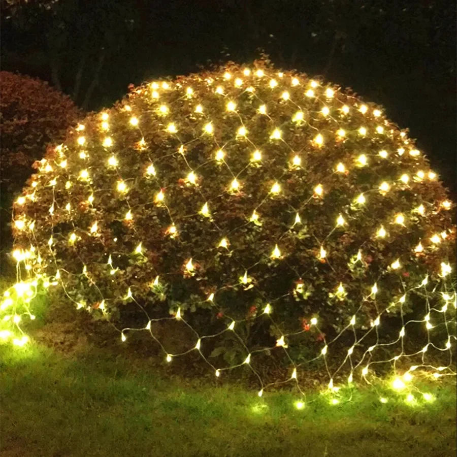 2026 New Year Decoration Outdoor Waterproof LED Decoration LED Net Curtain Lamp Mesh Fairy String Light  Home Decor