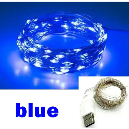USB Copper Wire Lights Fairy Garland Lights LED String Lights Outdoor Waterproof String For Christmas Wedding Party Decorations