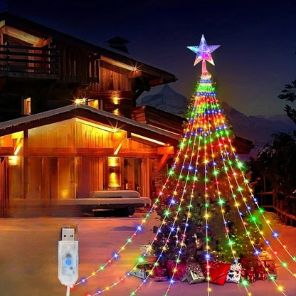 LED Outdoor Christmas Tree Decorations Lights USB 2/3M Waterproof Fairy String Lights 8 Modes Indoor Yard Wedding Party Lighting