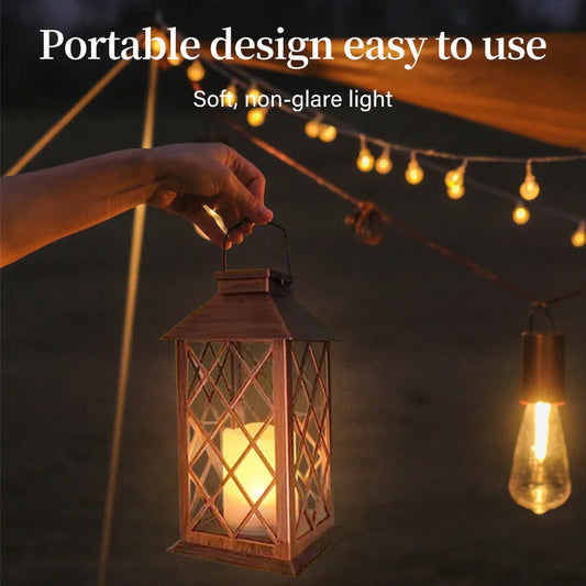 Solar Palace Lantern Outdoor Solar Lights Lawn Landscape Hanging Atmosphere Candle Lamp Waterproof Floor Yard Garden Decor