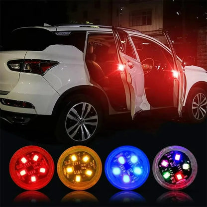 LED Car Opening Door Safety Warning Anti Collision Lights Magnetic Sensor Strobe Flashing Alarm Parking Lights Prevent Accidents