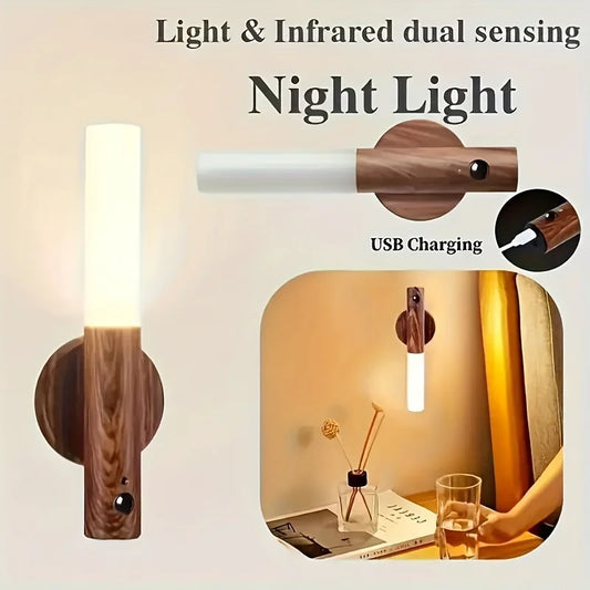 Smart Motion Sensor Night Light LED Rechargeable Corridor Cabinet Wall Light Household Toilet Kitchen Bedroom Entrance Lighting