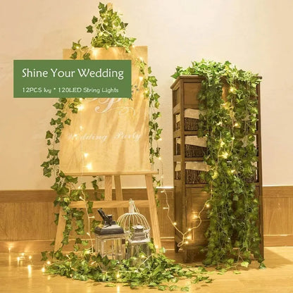 10-100 LED Lights Battery Operated String Light Artificial Ivy Fairy Light Christmas Garland for Bedroom Curtain Dorm Decor