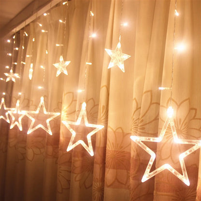 3.5M Star Curstain LED String Fairy Lights 138 LEDs Christmas Lights For Home Bedroom Window Outdoor Party Holiday Decoration