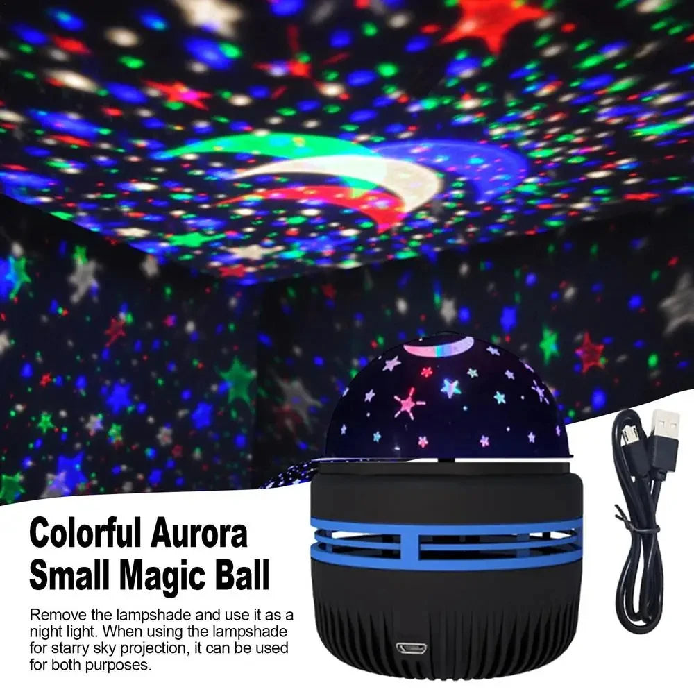 LED Starry Sky Lights Bedroom NightLights 5V USB Decoration Atmosphere Projector Lamp 360° Rotating For Weddings Christmas