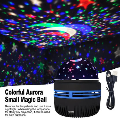 LED Starry Sky Lights Bedroom NightLights 5V USB Decoration Atmosphere Projector Lamp 360° Rotating For Weddings Christmas