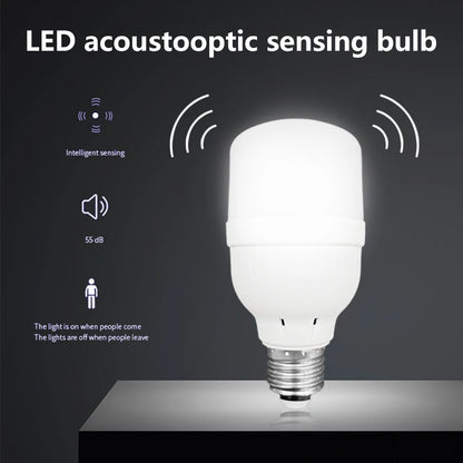 220V Led Light Bulb E27 Socket with Sound and Light Sensor Automatic Bright Bombilla for Hallway Warehouse Garage Staircase