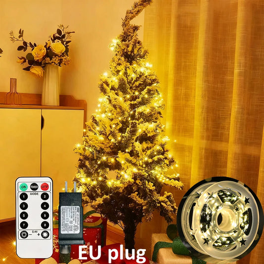 30M-60M Firecracker String Lights Fairy Christmas Light Garland LED for Wedding Party New Year Christmas Tree Decor Lamps