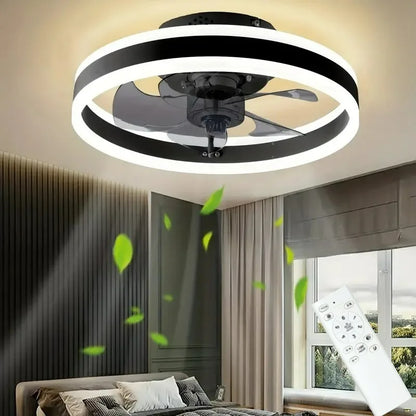 LED Fan Light with Remote Control 3 Color Dimming Living Room Dining Room Bedroom Lighting Silent Home Ceiling Fan Light