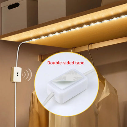 USB Led Strip Night Light Kitchen Closet Cabinet Bedroom TV Backlight DC 5V Hand Sweep Switch 1-10M 2835 Led Tape Room Decor
