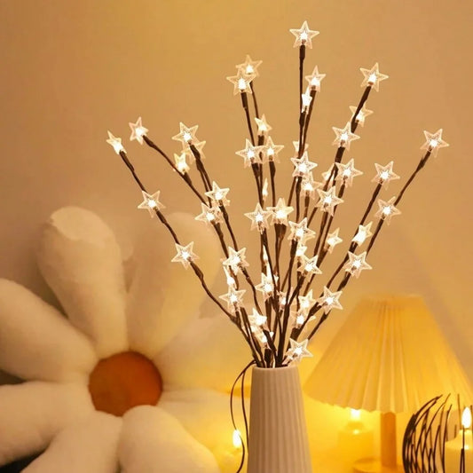 1PC 20LED star moon branch light,powered by 2AA batteries(excl),used for wedding,indoor,courtyard,party and Ramadan decoration