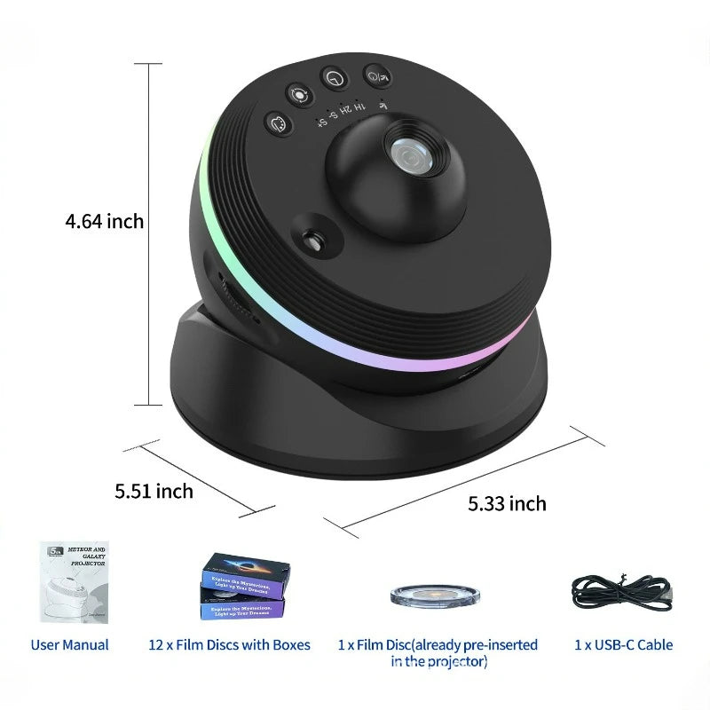 13 in 1 Planetarium Stream Star Projector Galaxy Starry Night Light Projection Bedroom Game Room Party Decor Children's Gift