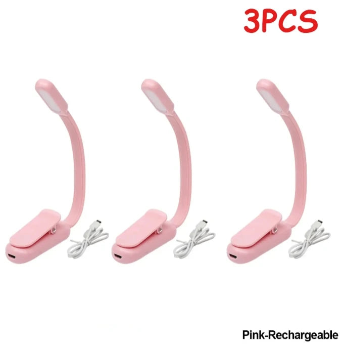 Reading Lamp Rechargeable Led Flashlight for Reading Portable Mini Book Light Flexible Clip Night Light for Bedside Books