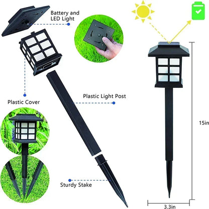 Solar Outdoor Light,6 Pack LED Walkway Lights Maintain 10 Hours of Lighting for Your Garden Landscape Path Yard Patio Driveway
