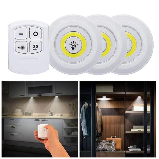 Dimmable LED Under Cabinet Light with Remote Control Battery Operated LED Closets Lights Wardrobe Bathroom lighting Night Light