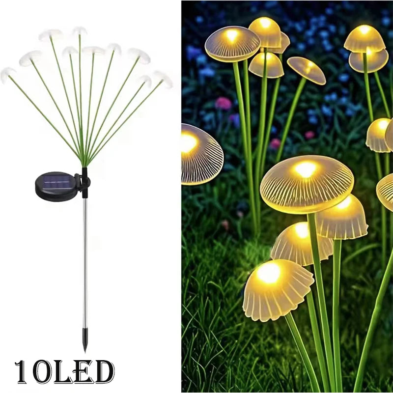 Solar Light Outdoor Garden Waterproof, Mushroom Firefly Lights, Swaying Lamp for Pathway, Yard, Patio Decoration
