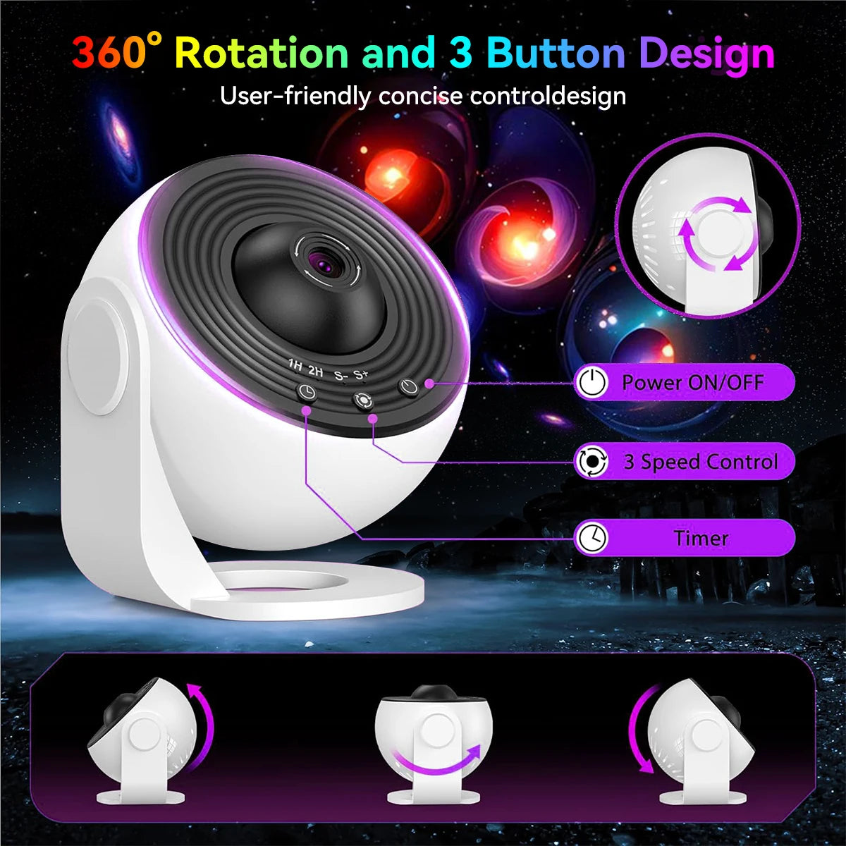 Galaxy Projector Table Bedside Light 14 in 1 Starry Sky Projector Spotlight Planetarium Projector Night Light Bedroom Home Decor