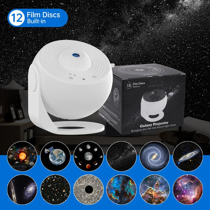 Galaxy Projector Night Light Star Planetarium Projector Adults 360° Rotate Gaming Room, Home Theater, Ceiling, Room Decor (White