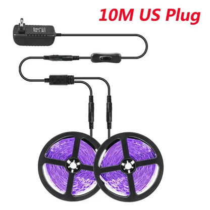 UV Led Strip Black Light DC 12V 385-400nm Flexible Ribbon for Glow Party Fluorescent Dance Birthday Halloween Posters Room Decor