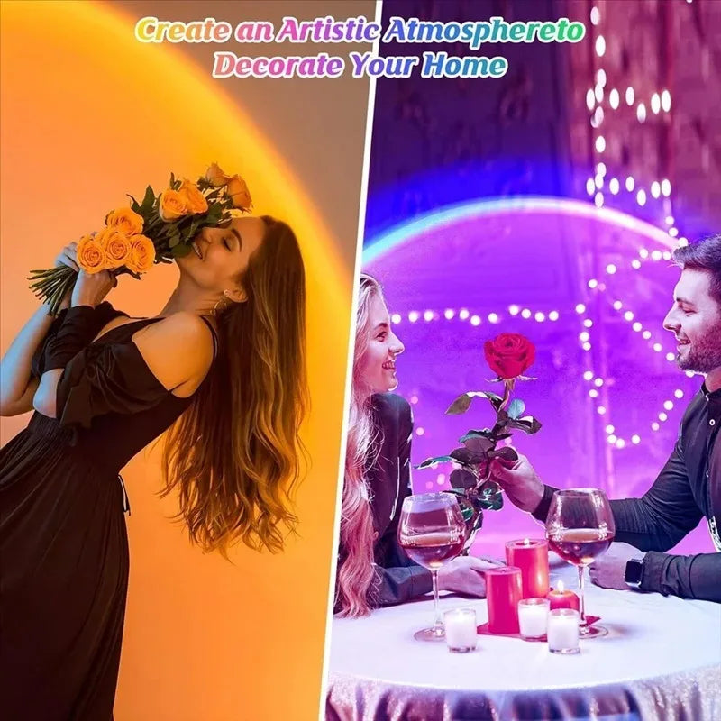 Sunset Light Projector Galaxy Starry Sky Projection Light with Remote Control Home Living Room Bedroom Party Nebula Light