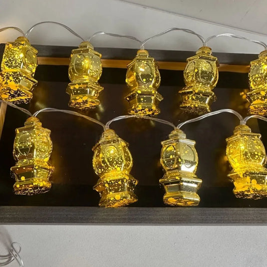 1PC 1.5M10LED Ramadan Moon Star Lantern Fairy String Lights,Battery Operated(Excl), for Ramadan Home Islamic Festival Light