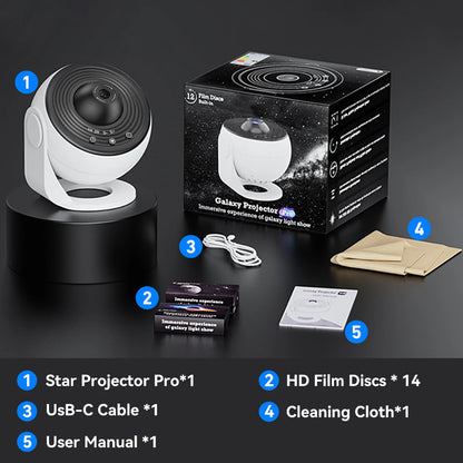 Galaxy Projector Table Bedside Light 14 in 1 Starry Sky Projector Spotlight Planetarium Projector Night Light Bedroom Home Decor