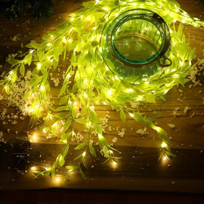 Artificial Plants Garland Artificial Flower Vines Lights for Bedroom Party Holiday Decoration 2M Green Willow Room Decor