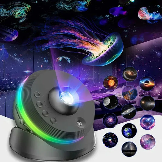 13 in 1 Planetarium Stream Star Projector Galaxy Starry Night Light Projection Bedroom Game Room Party Decor Children's Gift