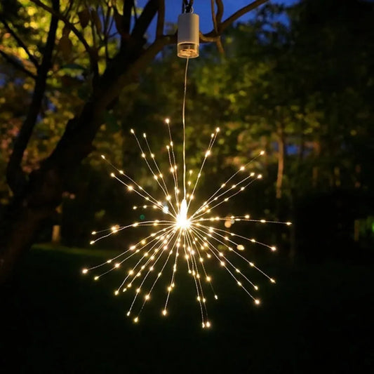 1 90/120/150/180/200LED battery box hanging tree fireworks light,with 8-mode remote control,suitable for courtyard,camping