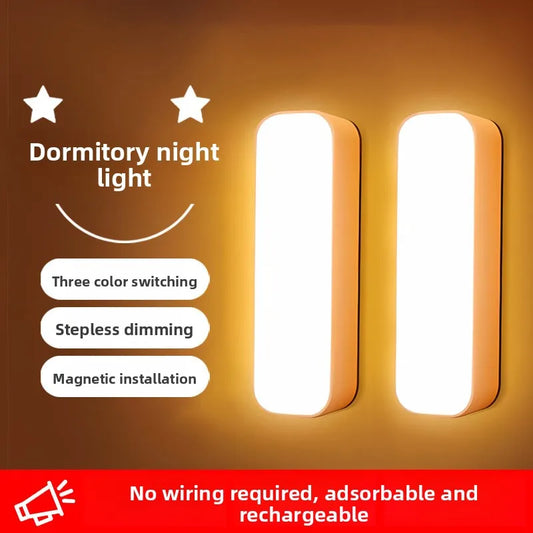 Three-color LED Night Light with Rechargeable Magnetic Design Suitable for Lighting Wardrobes Rooms Closets Kitchens