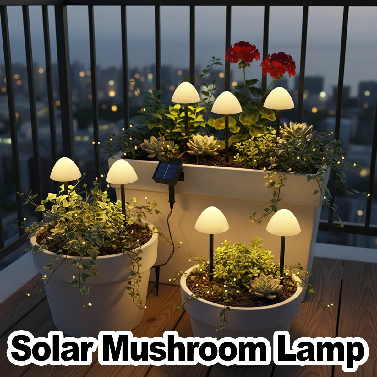 Mushroom Solar Lights Solar Powered Walkway Outdoor Waterproof Street Light Yard Stake Landscape String Led Pathway Patio Ground