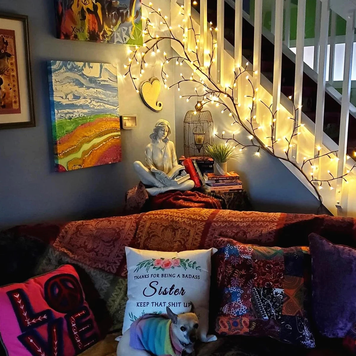 Tree Branch Lamp Christmas Decoration USB 2025 Rattan Tree Decorative Light Night Light Christmas Lights Bedroom Lamp Mood Light