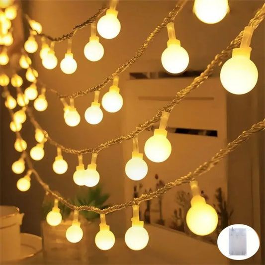 1PC 1.5M10LED/3M20LED small white ball battery box string light,battery powered,without battery,used for tent,party decoration