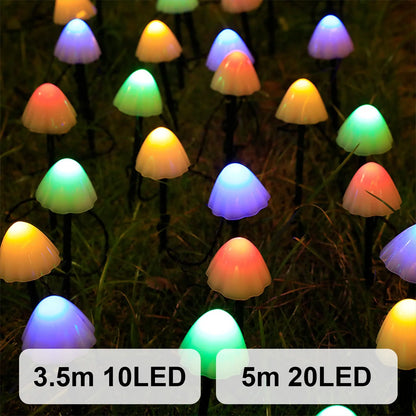 Mushroom Solar Lights Solar Powered Walkway Outdoor Waterproof Street Light Yard Stake Landscape String Led Pathway Patio Ground