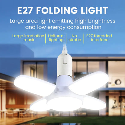E27 Fan Shape Foldable LED Bulb AC 85-265V/220V  Home Living Room Led Light Bulb Lampada For Warehouse Garage Ceiling  Light