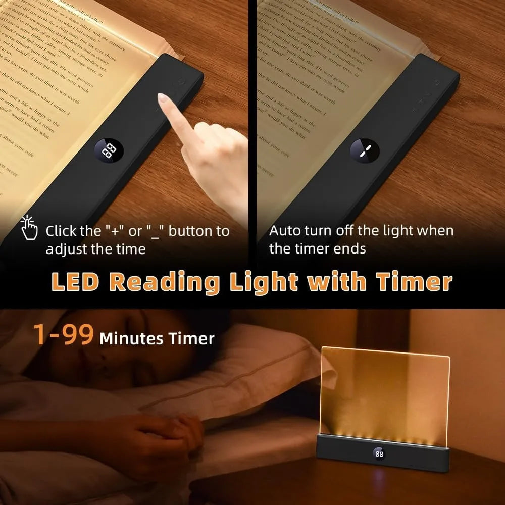LED Flat Panel Book Light USB Charging Eye Protection Night Vision Reading Lamp for Students Indoor Use 2 in 1 Night Lights