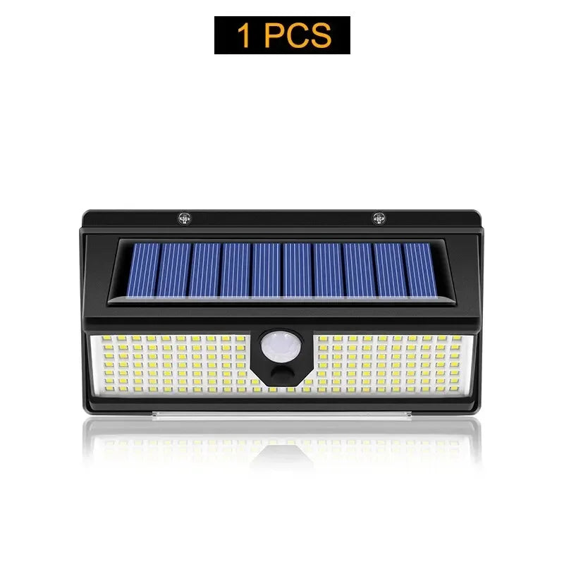 190led Solar Led Light Outdoor Garden Decoration Wall Lamp with 4 Mode IP65 Waterproof Solar Motion Sensor Light for Yard Door