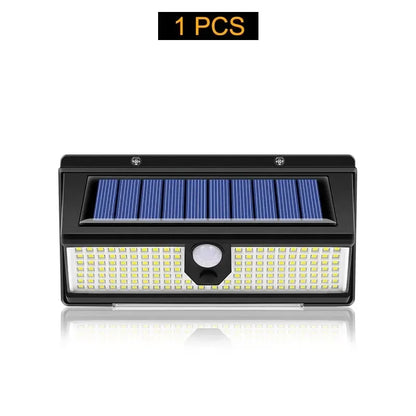 190led Solar Led Light Outdoor Garden Decoration Wall Lamp with 4 Mode IP65 Waterproof Solar Motion Sensor Light for Yard Door