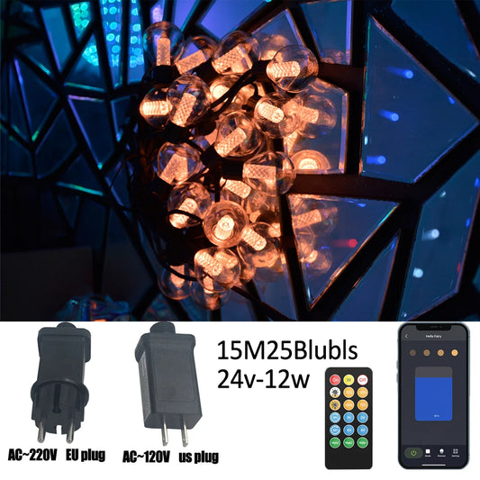G40 S14 Smart Outdoor DIY LED String Lights Remote Control Lights Bulbs for Patio Garden Outside Backyard Christmas decoration
