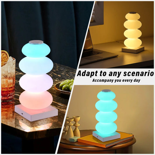 DIY color changing table lamp RGB 16 color LED light touch switch Multi step light Bedroom bedside table decorative light